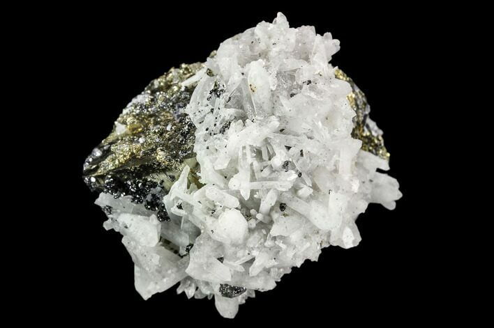 Pyrite Crystal Cluster with Quartz - Peru #126570